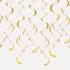 Gold Hanging Swirl Decorations 8pk