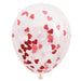 5 Red Heart shaped Confetti balloons