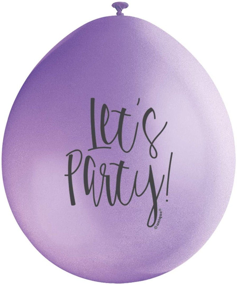 Latex Assorted Let's Party Balloons, Pack of 10