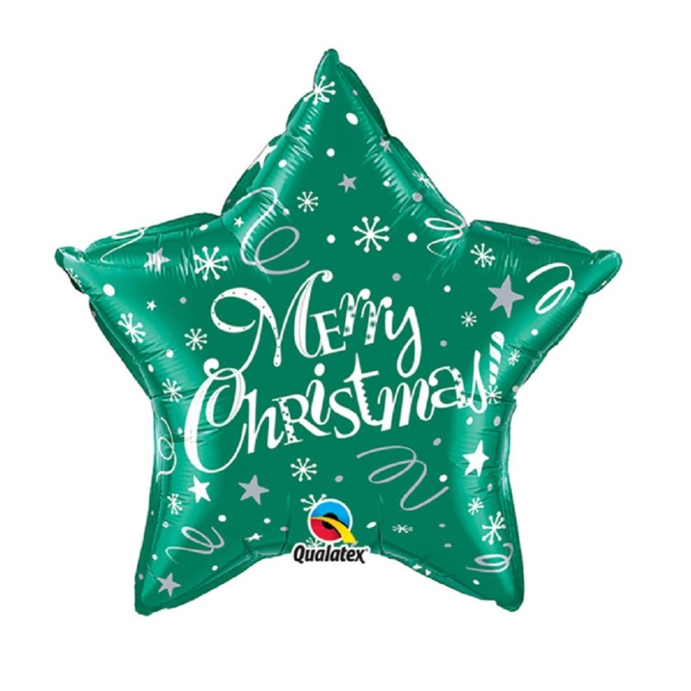 Qualatex Star-shaped Christmas Foil Balloon