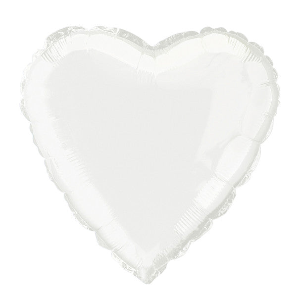 Solid Heart Foil Balloon 18'',  - White