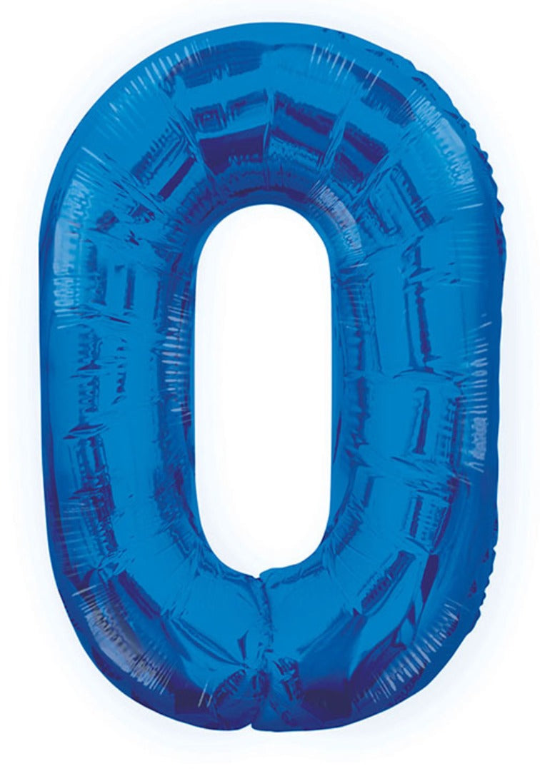 Giant Blue Foil Number '0' Balloon