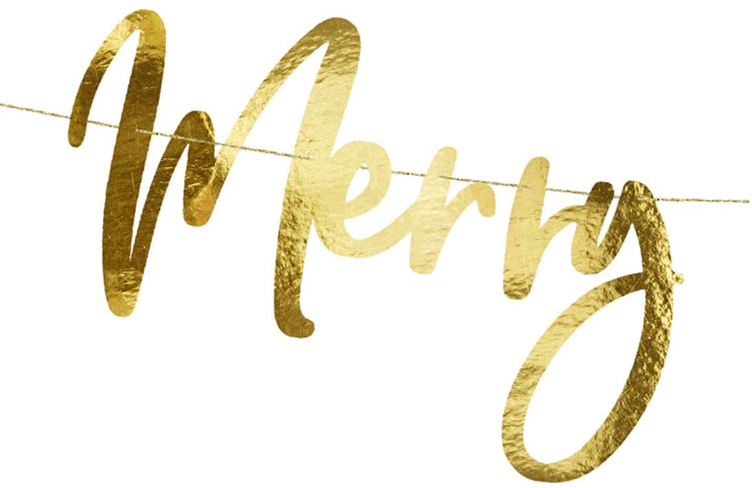 Metallic Gold Merry Christmas Bunting