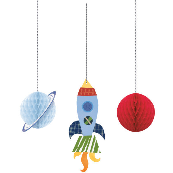Outer Space Hanging Decorations 3pk