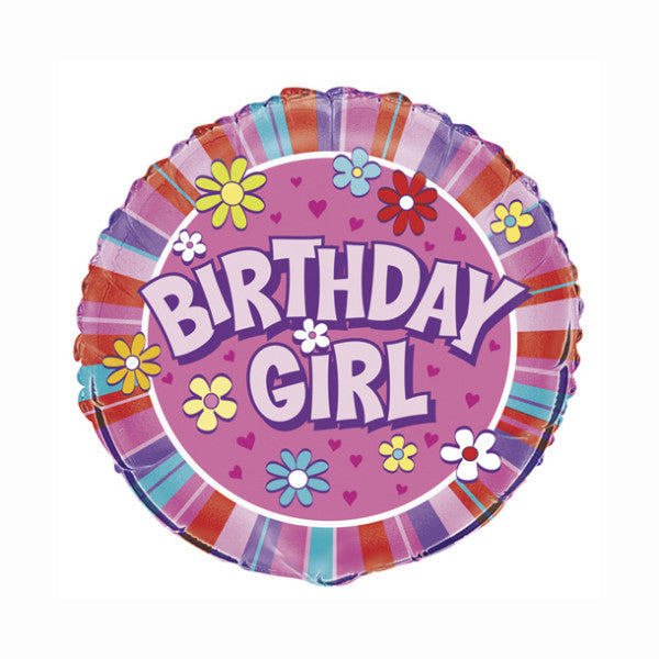Birthday Girl Round Foil Balloon 18''