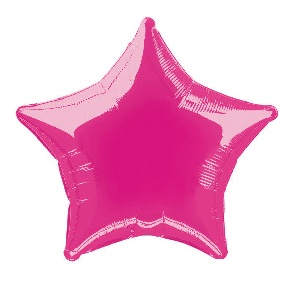 Solid Star Foil Balloon 20'',  - Hot Pink