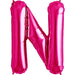 34'' SUPER SHAPE FOIL LETTER N - MAGENTA