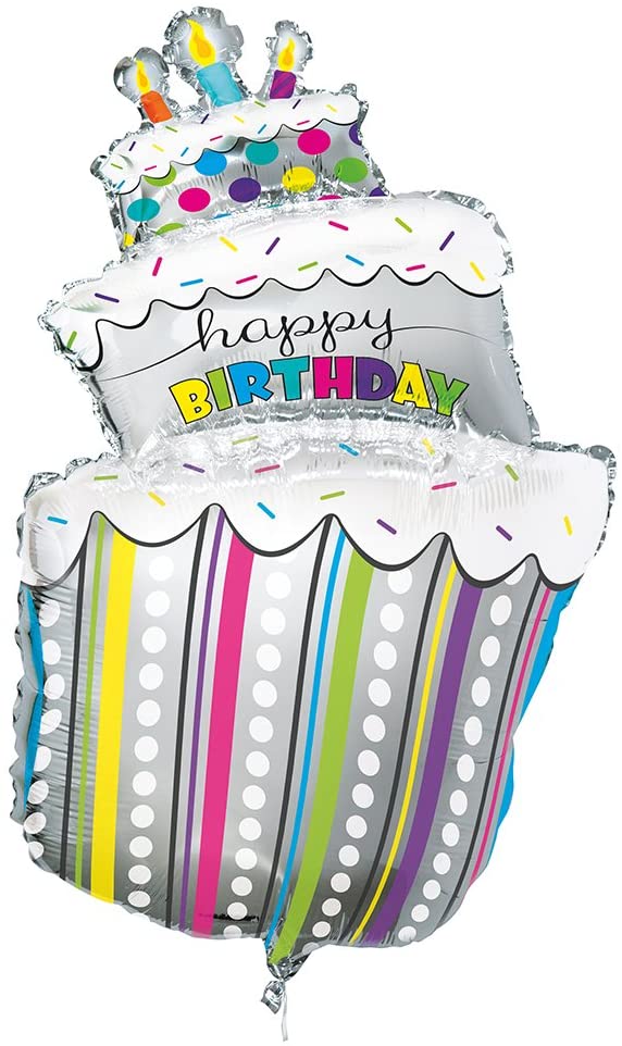 Polka Dots Birthday Cake Giant Foil Balloon 40''