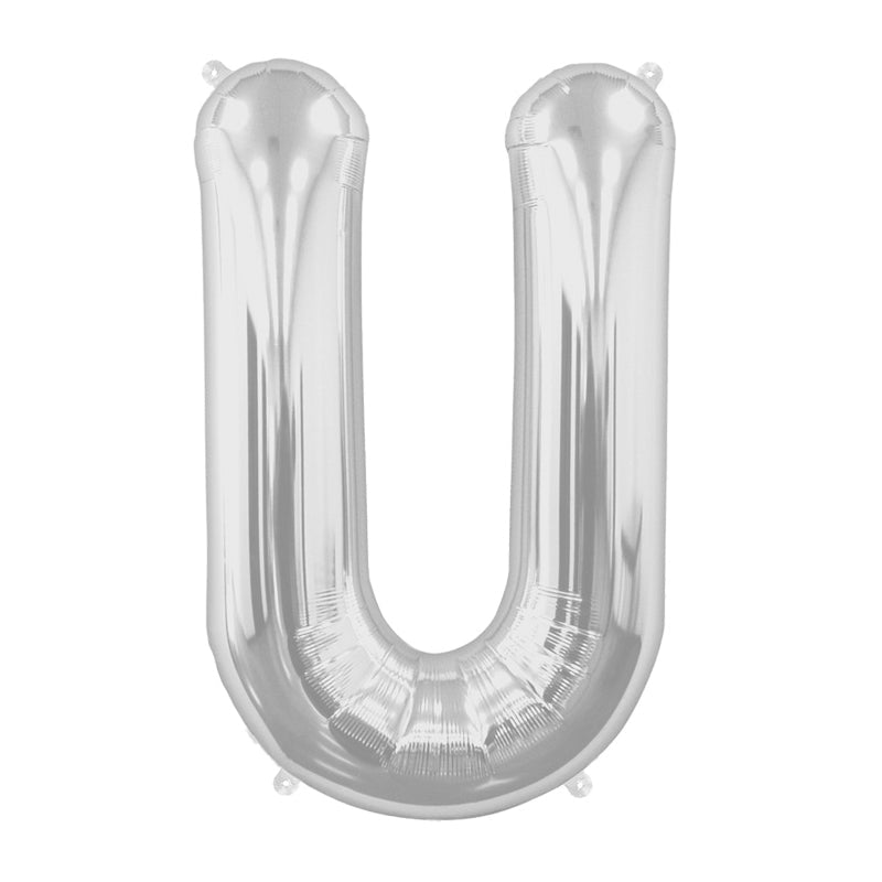 16'' Foil Letter U - Silver Packaged Air Fill