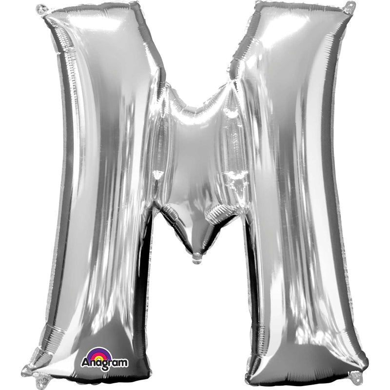 34'' SUPER SHAPE FOIL LETTER M - SILVER (ANAGRAM)