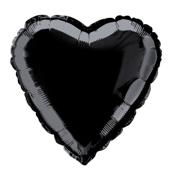 Solid Heart Foil Balloon 18'',  - Black
