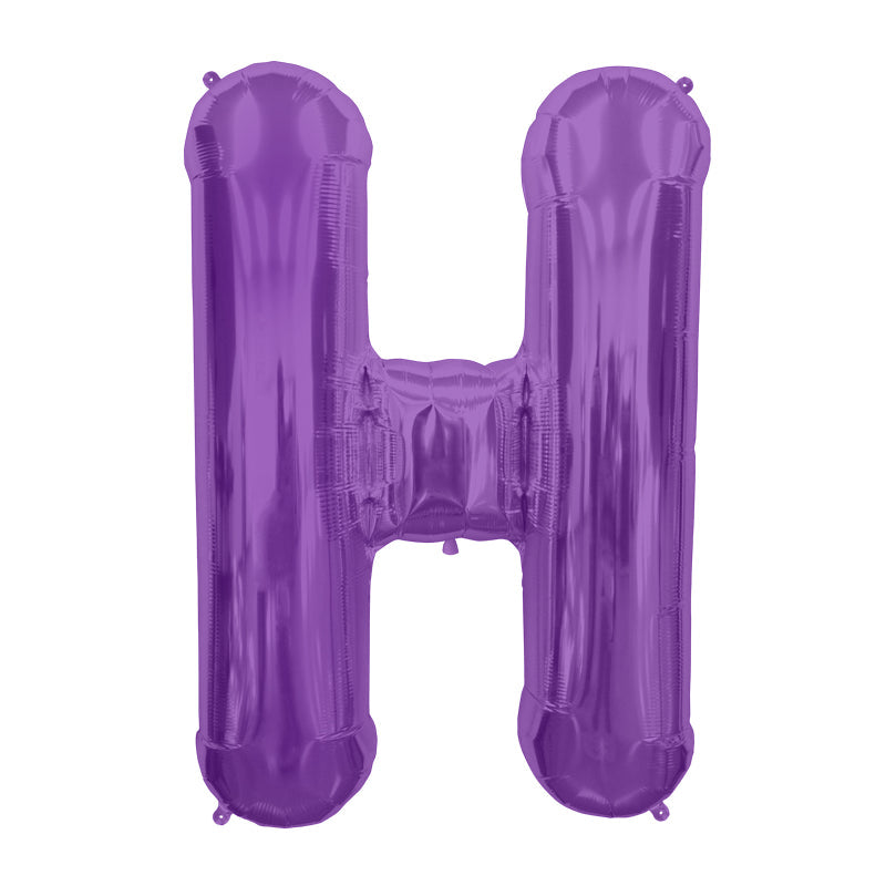 34'' SUPER SHAPE FOIL LETTER H - PURPLE