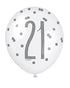 Blue Glitz 21st Birthday Latex Balloons 6pk