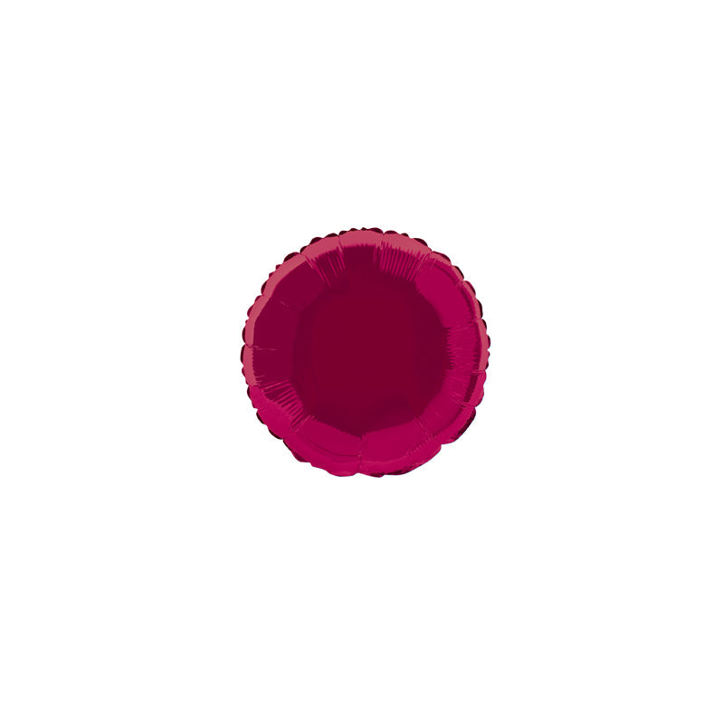 18'' PACKAGED ROUND BURGUNDY FOIL BALLOON