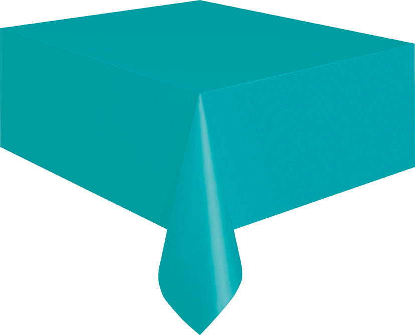 Teal Plastic Party Table Cover