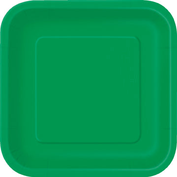 Emerald Green Square Paper Party Side Plates 16pk