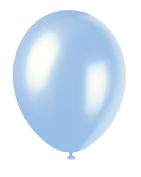 Pearlescent Soft Blue Latex Balloons 8pk