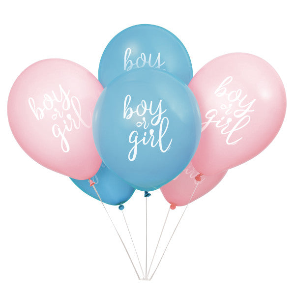 Gender Reveal Latex Balloons 8pk