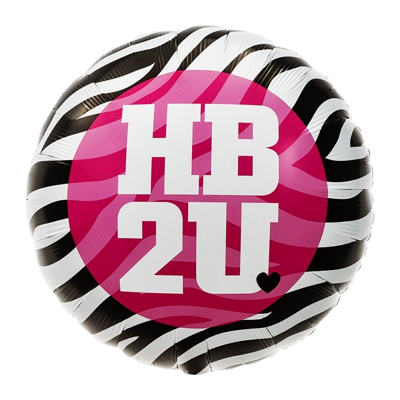 18'' Zebra HB2U Foil Balloon 