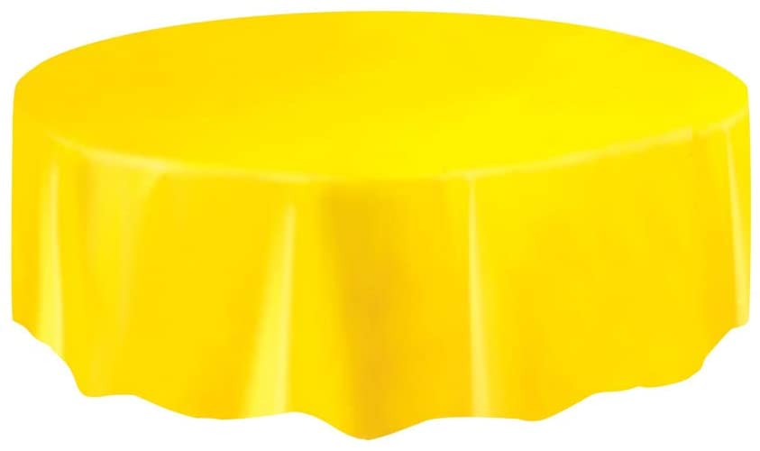 YELLOW ROUND PLASTIC TABLECOVER 213 DIA
