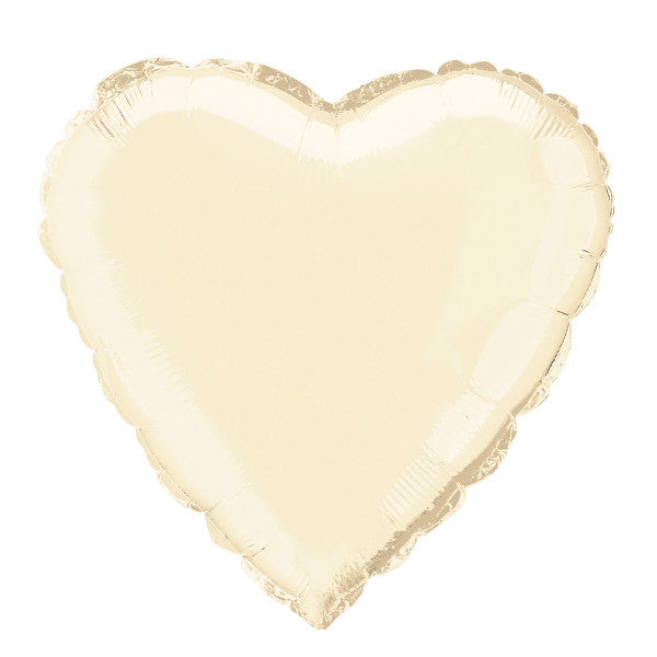 Solid Heart Foil Balloon 18'',  - Ivory