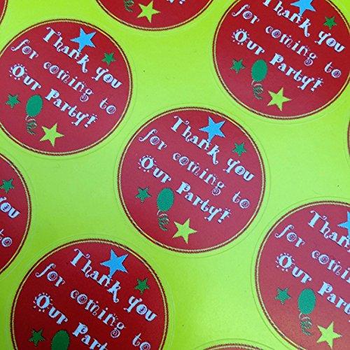 35 x 35mm Thank You for Coming to Our Party Sweet Cone Party Bag Star Stickers Labels