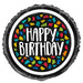 Colorful Mosaic Birthday Round Foil Balloon 18'',