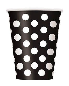 Black Polka Dot Paper Party Cups 6pk