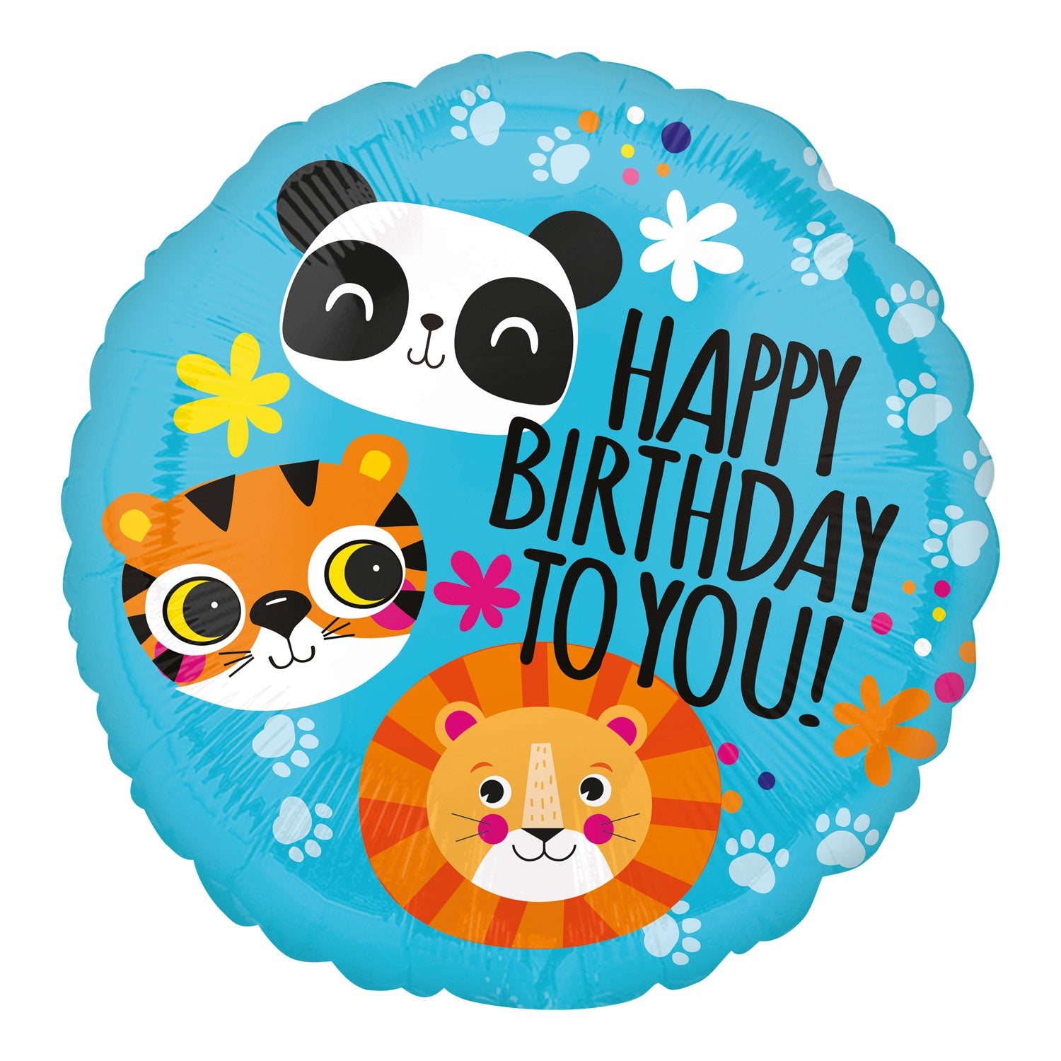 17'' Lion, Tiger & Panda Happy Birthday