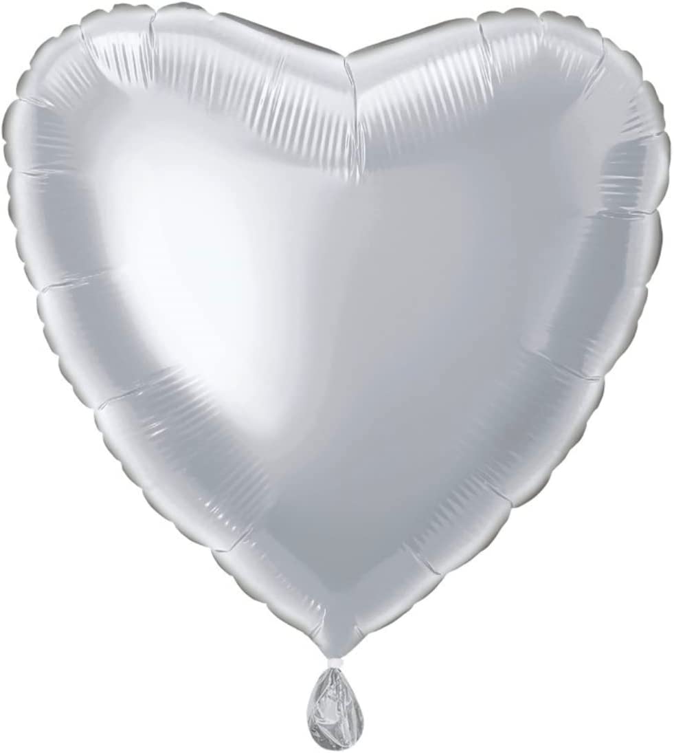 18'' Solid Heart Silver Foil