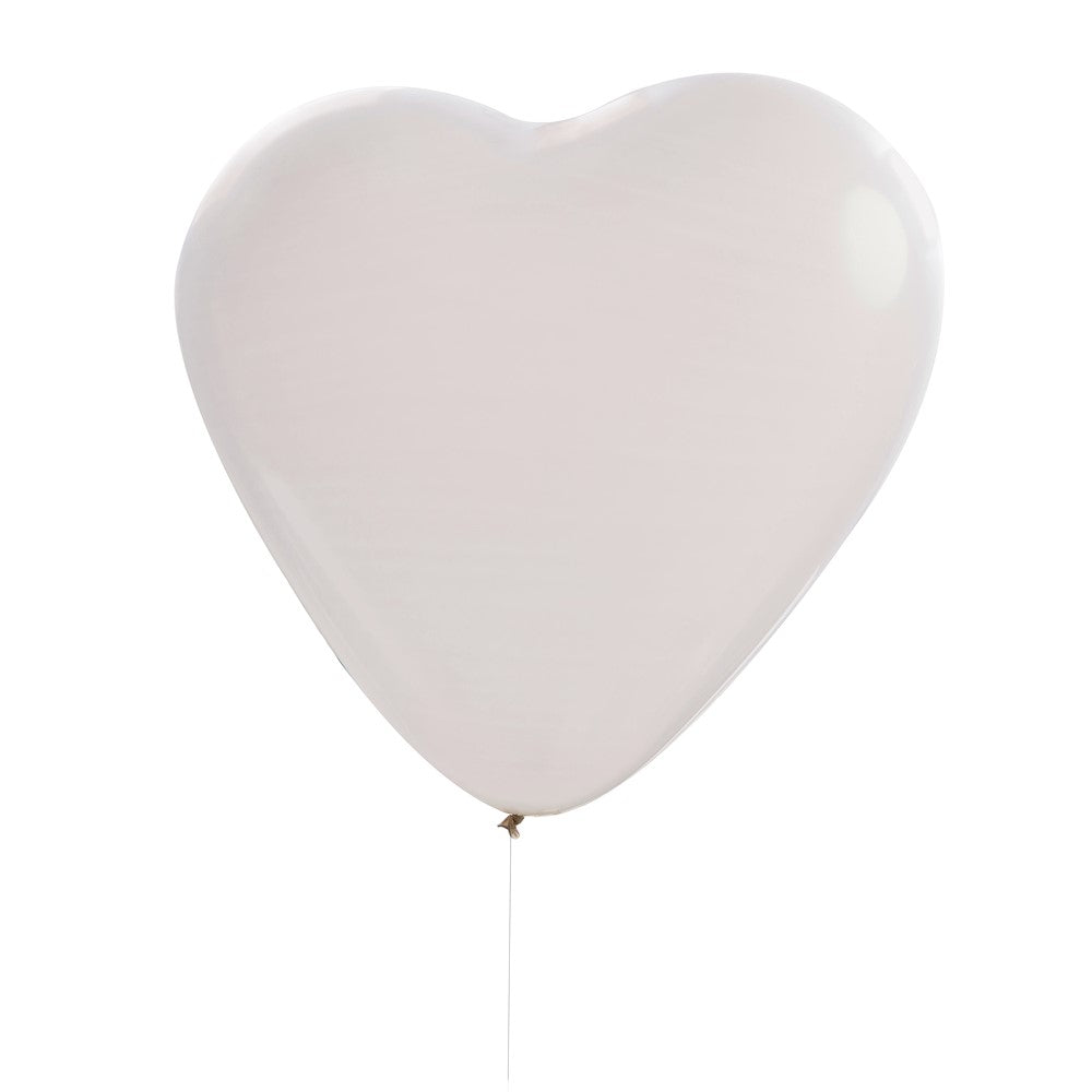 Giant White Heart Balloons 3pk