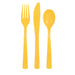 Sunflower Yellow Plastic Cutlery Set - 6 People