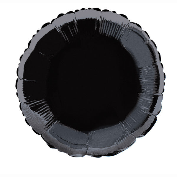 Solid Round Foil Balloon 18'',  - Black