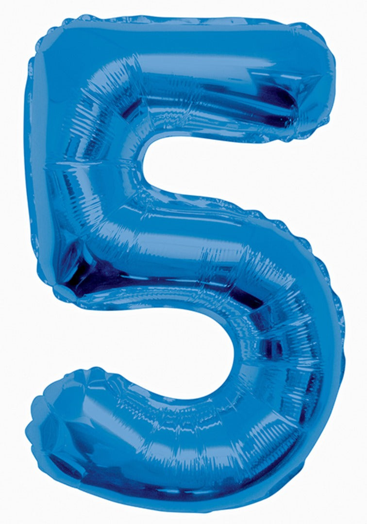 Giant Blue Foil Number '5' Balloon