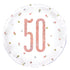 Birthday Rose Gold Glitz Number 50 Round Foil Balloon 18'' Age 50