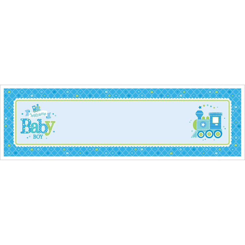 PERSONALISE BANNER WELCOME BABY BOY 1.65M X 51CM