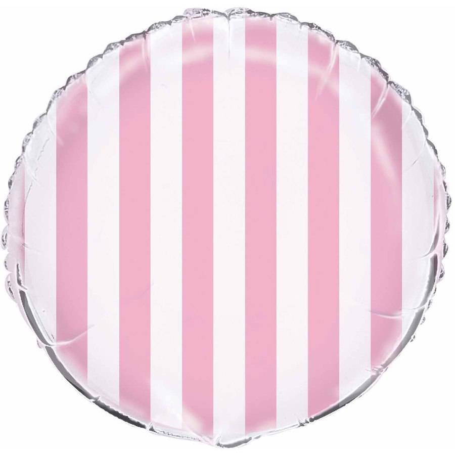 Soft Pink Stripes 18'' Foil Balloon