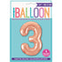 Rose Gold Number 3 Shaped Foil Balloon 34'',
