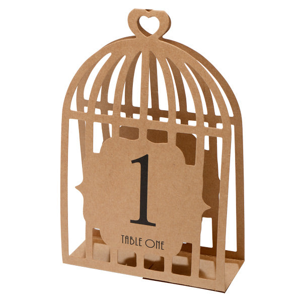 Kraft Brown Bird Cage Table Numbers 15pk