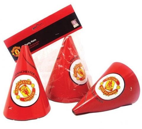 Official Manchester United Football Club Party Hats 8pk