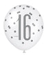 Blue Glitz 16th Birthday Latex Balloons 6pk