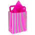 Pink Candy Striped Paper Bag with Handles