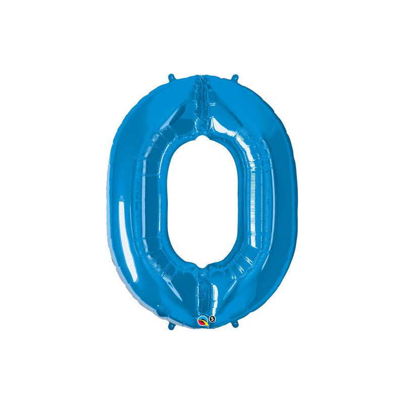 34'' SHAPE FOIL NUMBER 0 - BLUE (QUALATEX)