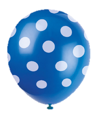 Royal Blue Polka Dot Latex Balloons 6pk
