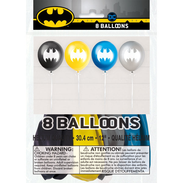Batman 12'' Latex Balloons, 8pk