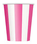 Hot Pink Stripes Paper Party Cups 6pk