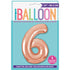Rose Gold Number 6 Shaped Foil Balloon 34''