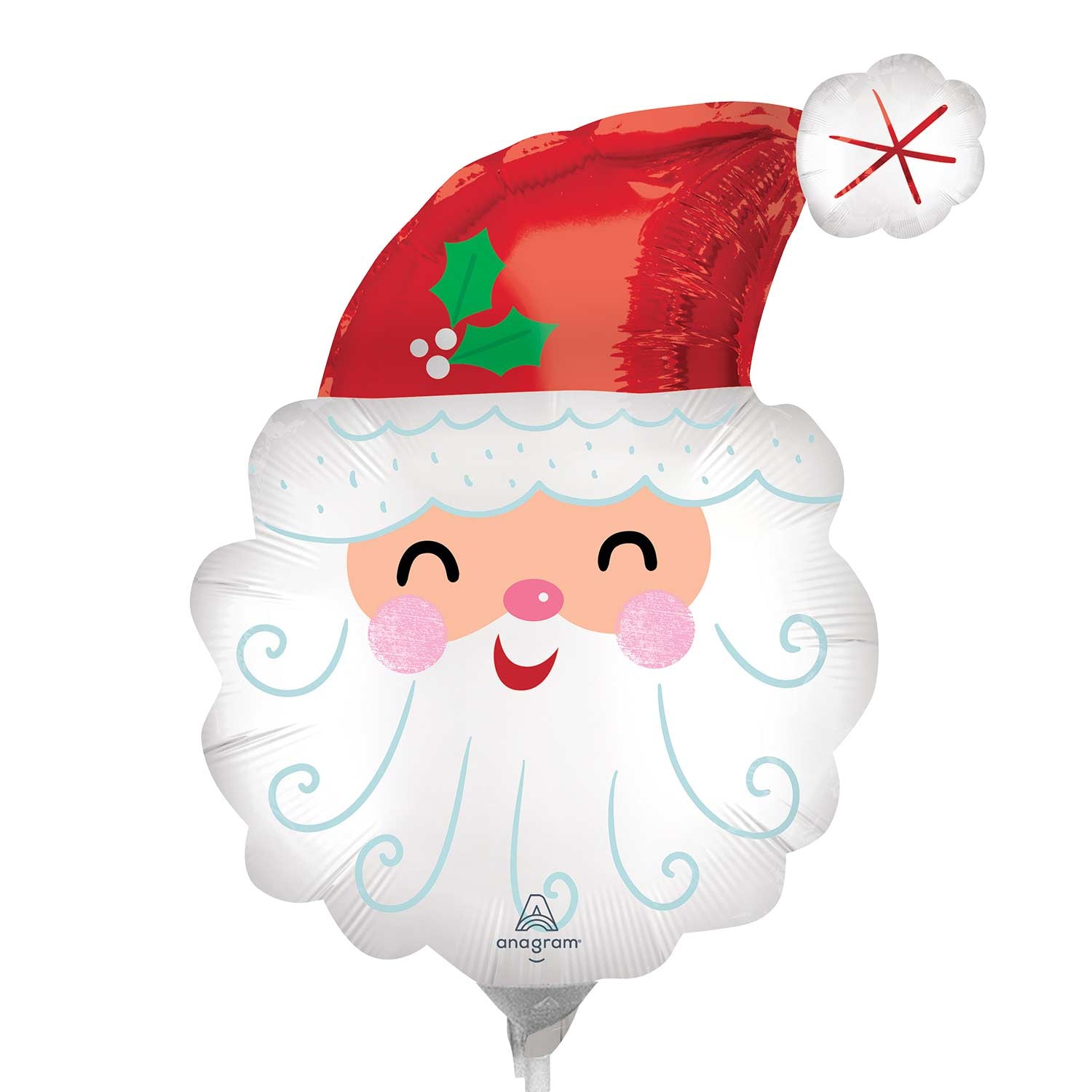 Smiley Santa MiniShape Foil Balloons
