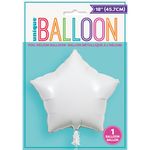 18'' White Star Foil Balloon