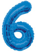 Giant Blue Foil Number '6' Balloon